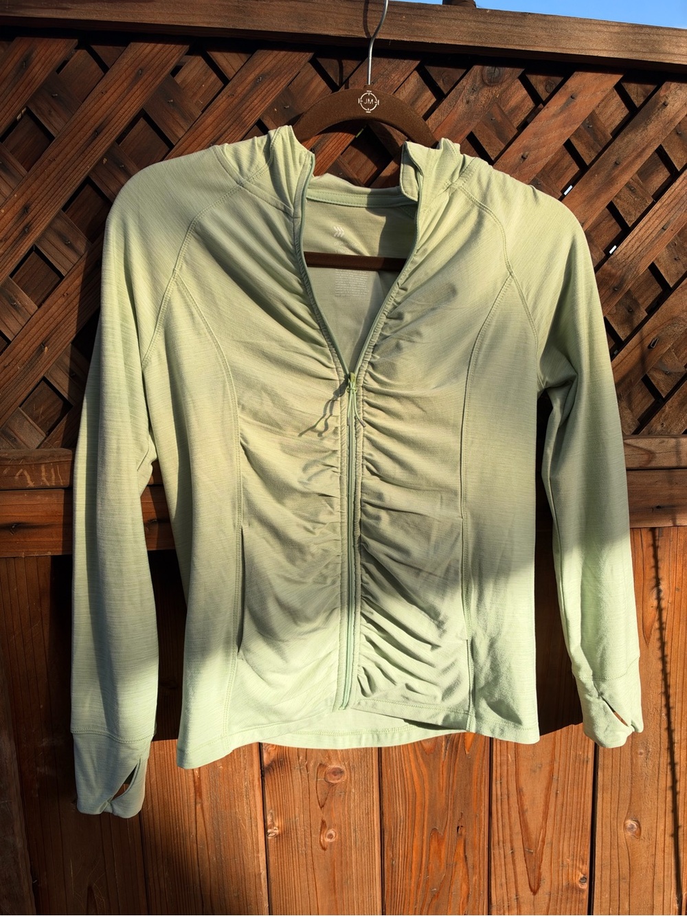 Women’s Light Green Zip-Up Hooded Top